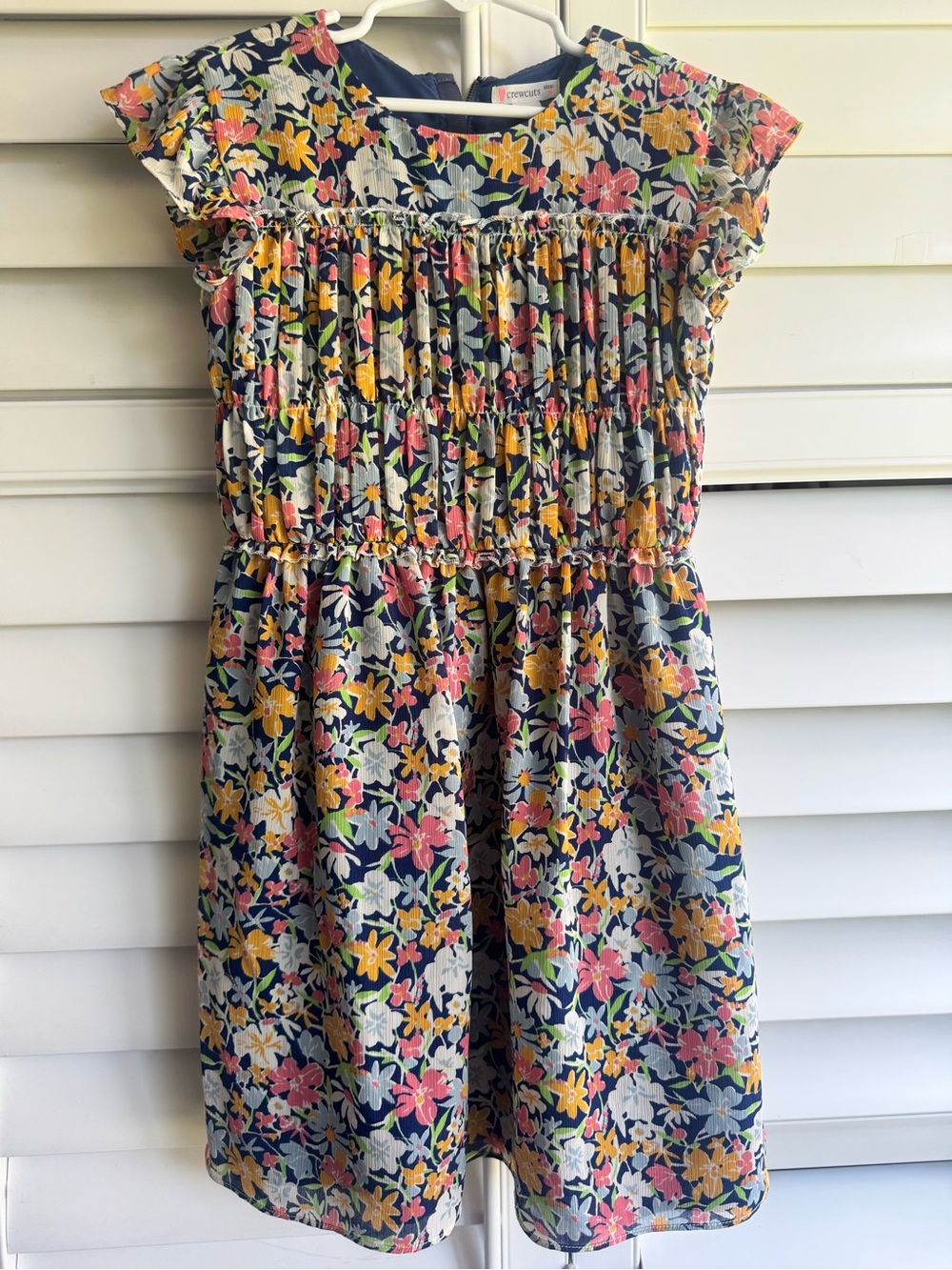 Jcrew / Crewcurs  Floral Smocked Dress with Pink & Yellow Flowers